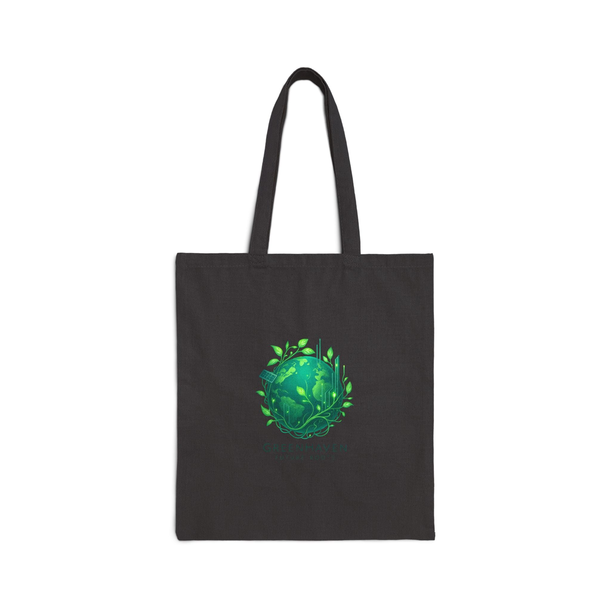 Canvas Tote Bag — Green Earth Botanical Logo Eco Shopper