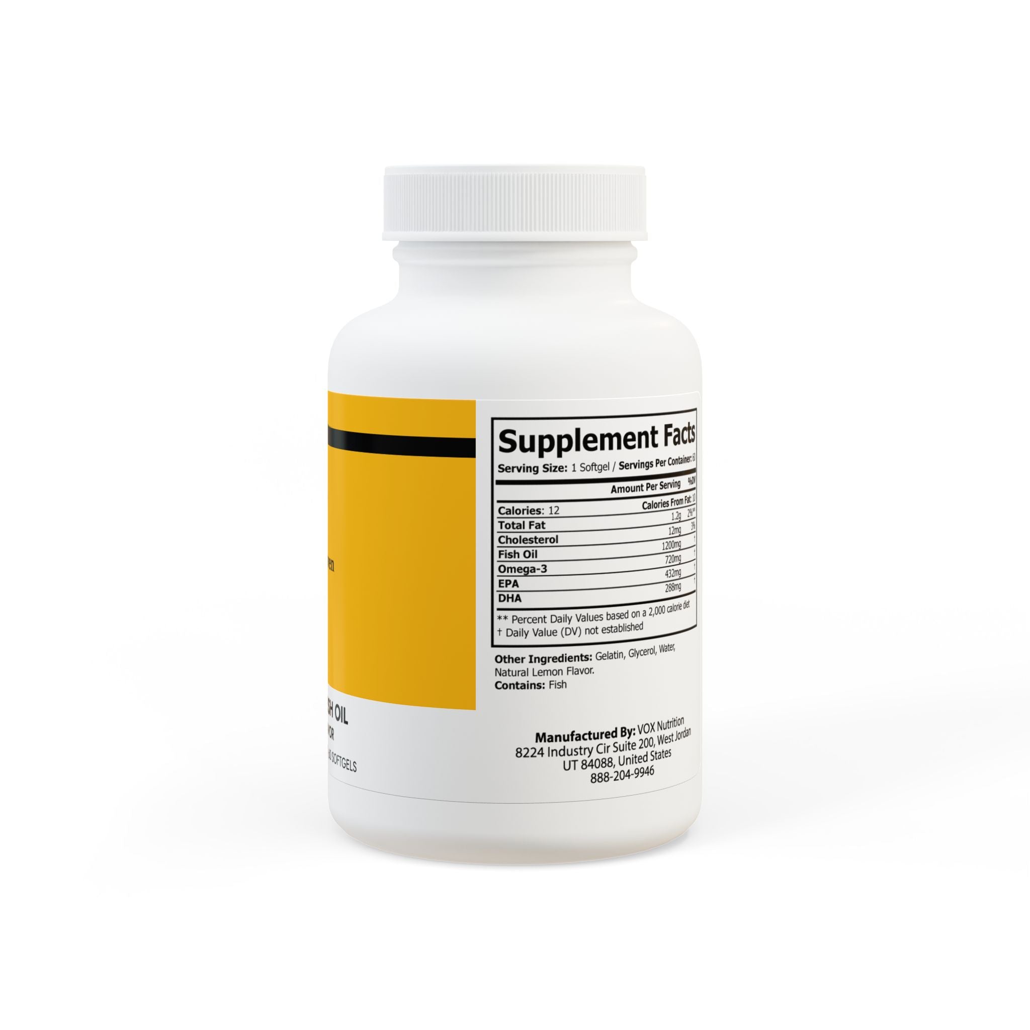 Omega 3 Fish Oil Supplement (60 Softgels)