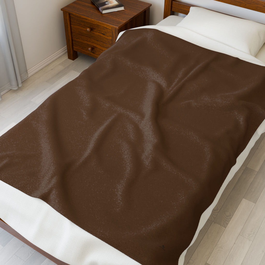 Velveteen Plush Blanket — Cozy Brown Throw for Home, Couch & Gift