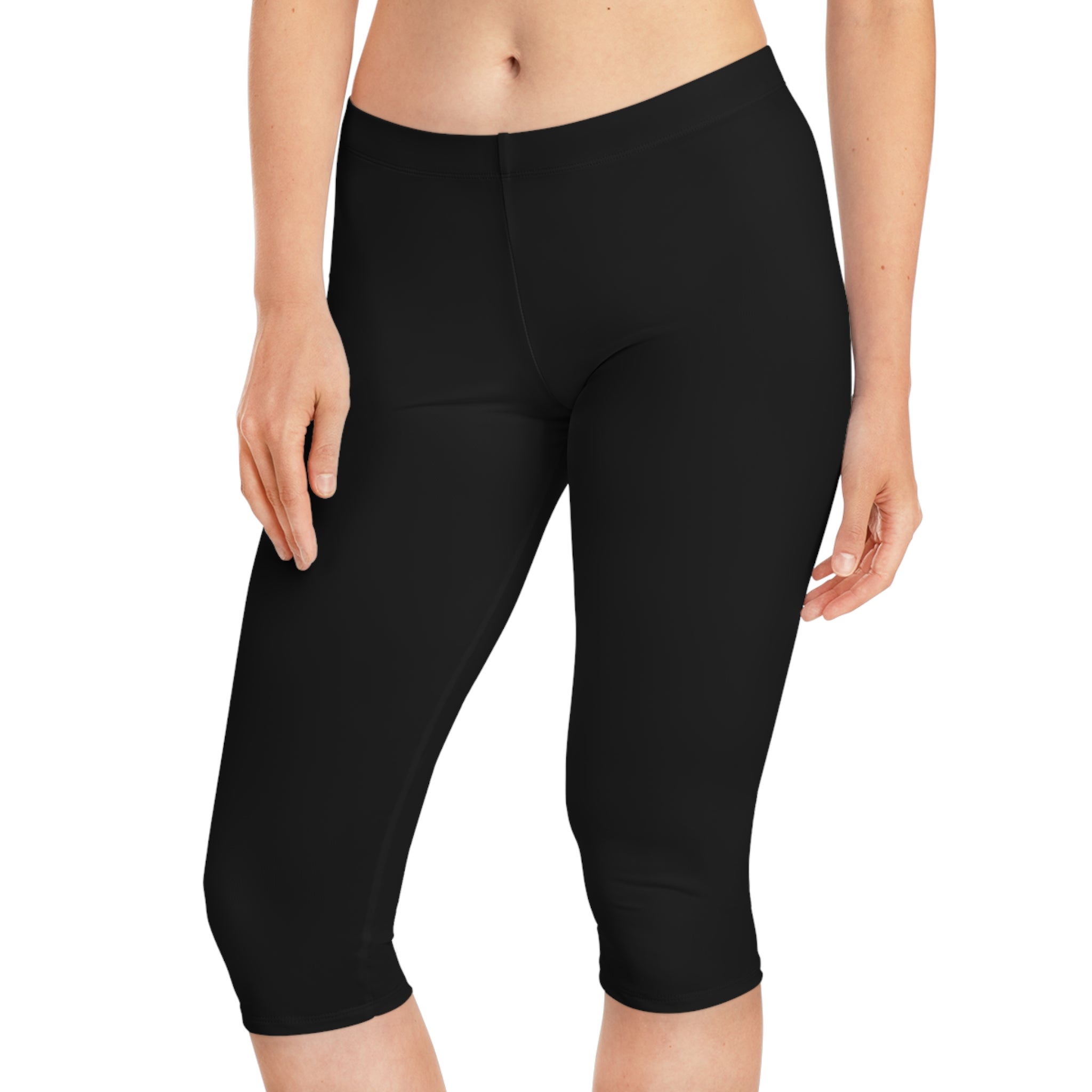 Women's Black Capri Leggings — Stretchy 3/4 Workout & Casual Pants