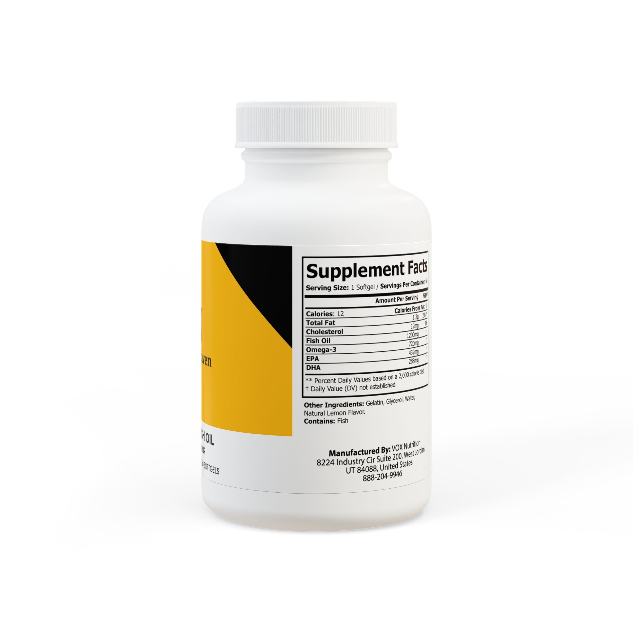 Omega 3 Fish Oil Supplement (60 Softgels)