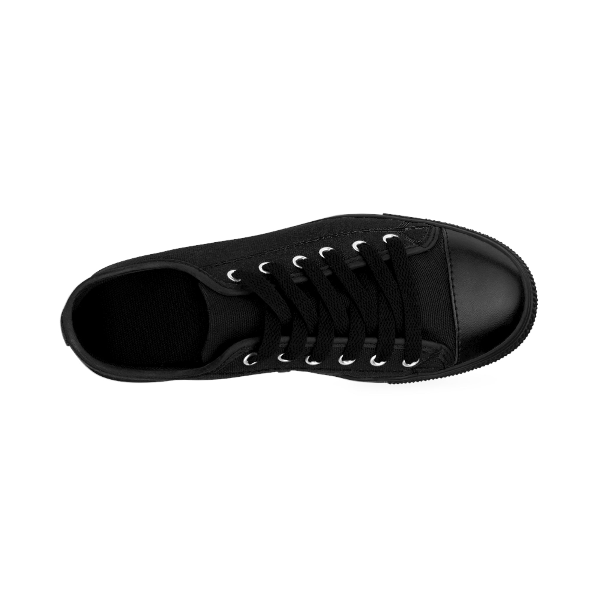 Classic Black Canvas Sneakers for Men — Low-Top Casual Shoes with Star Accent