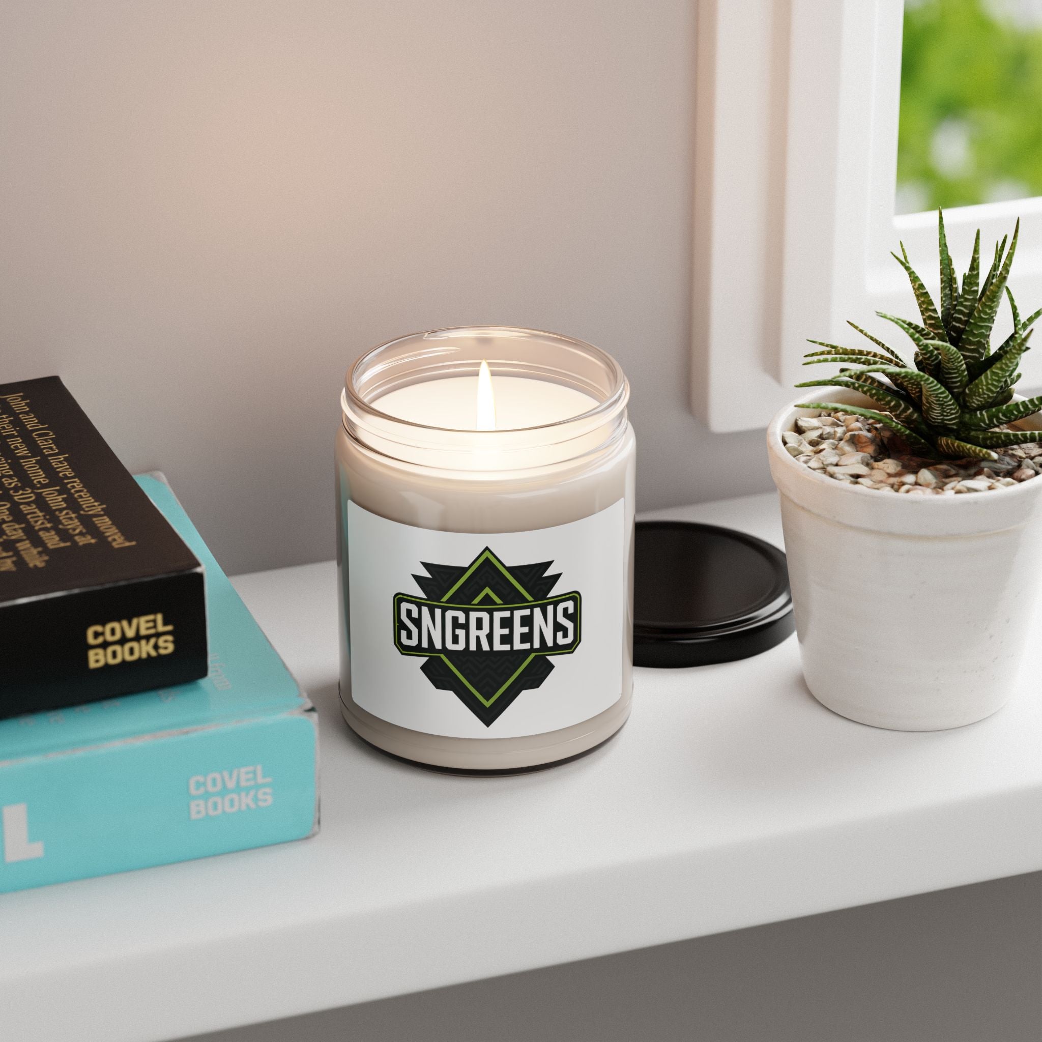 SNGREENS Branded Soy Candle — 9oz Scented Jar Candle